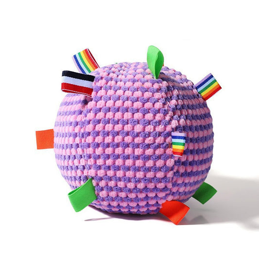 Colorful Dog Chew Ball Toy with Bell – 17cm, Durable & Safe