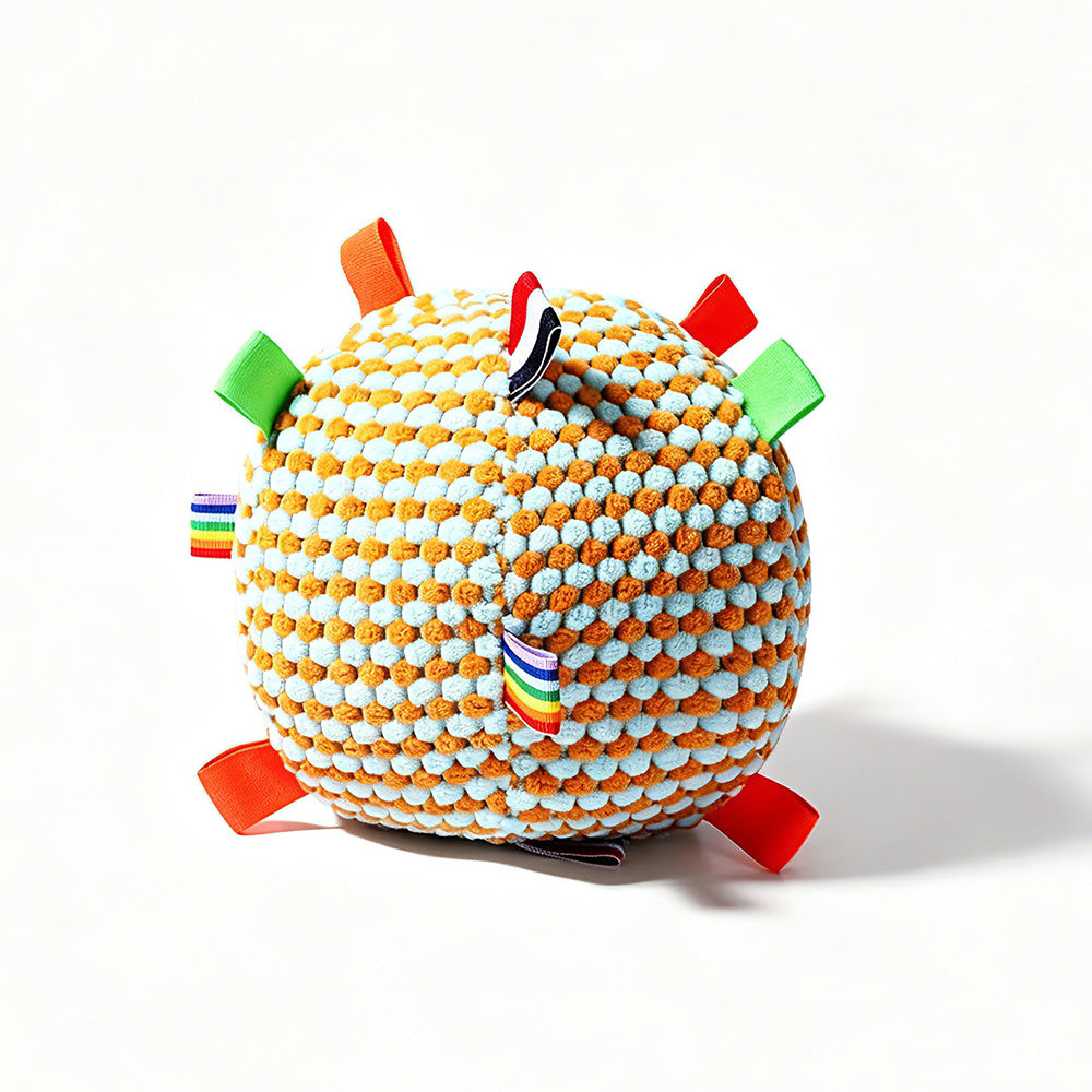 Colorful Dog Chew Ball Toy with Bell – 17cm, Durable & Safe